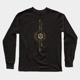 Sacred Geometry Minimalist Polyhedral D20 Dice Long Sleeve T-Shirt